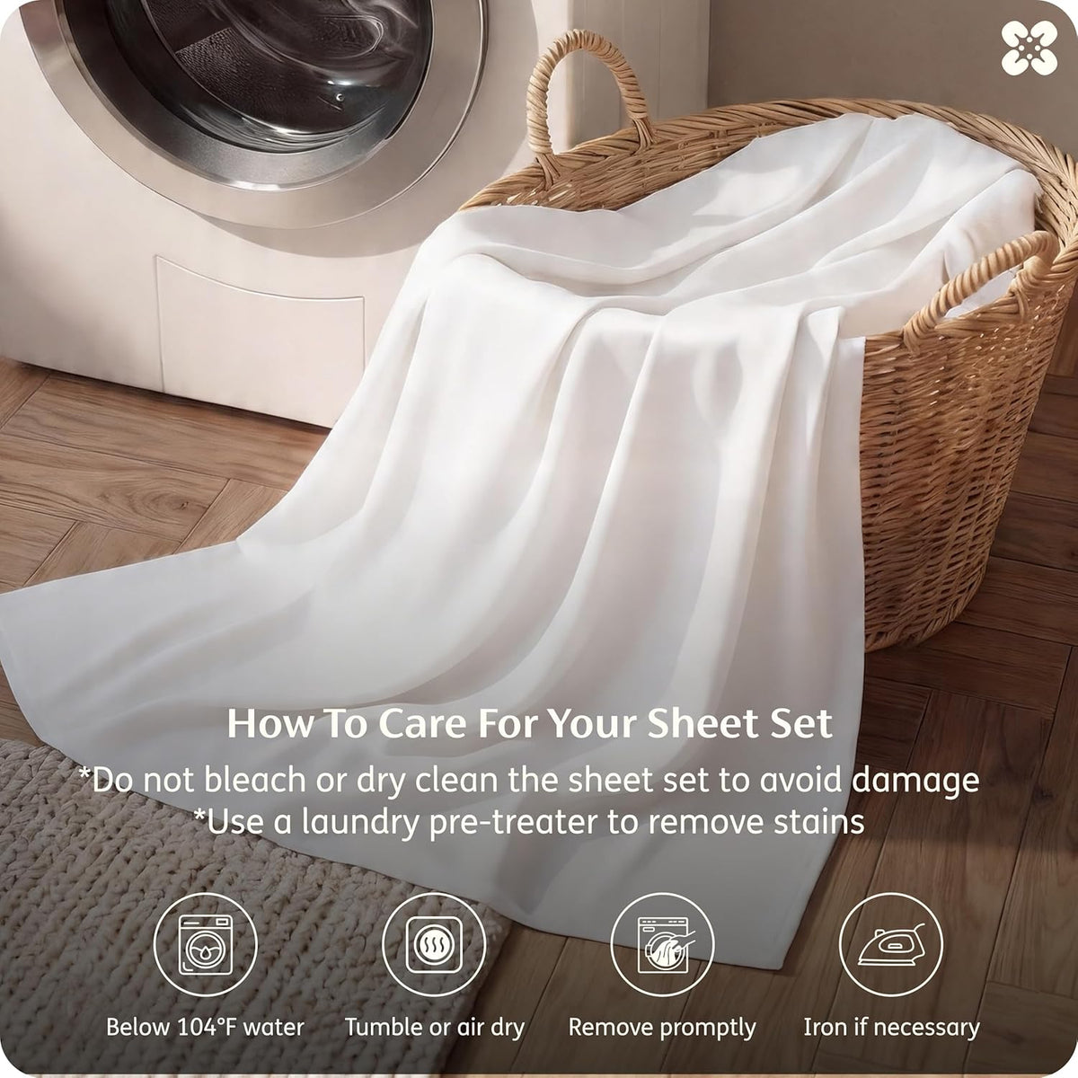Bedsure PureWoven 100% Rayon Derived from Bamboo, King Size Sheets Set