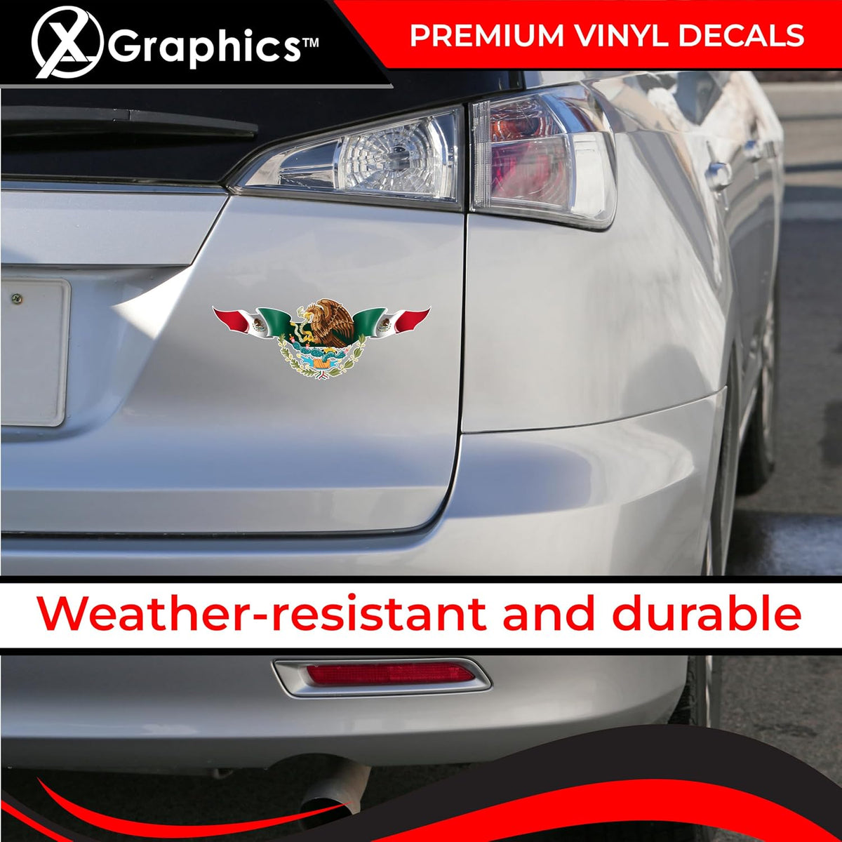 Mexico Map Eagle Republica Mexicana Bandera Flag (9"x3.3")