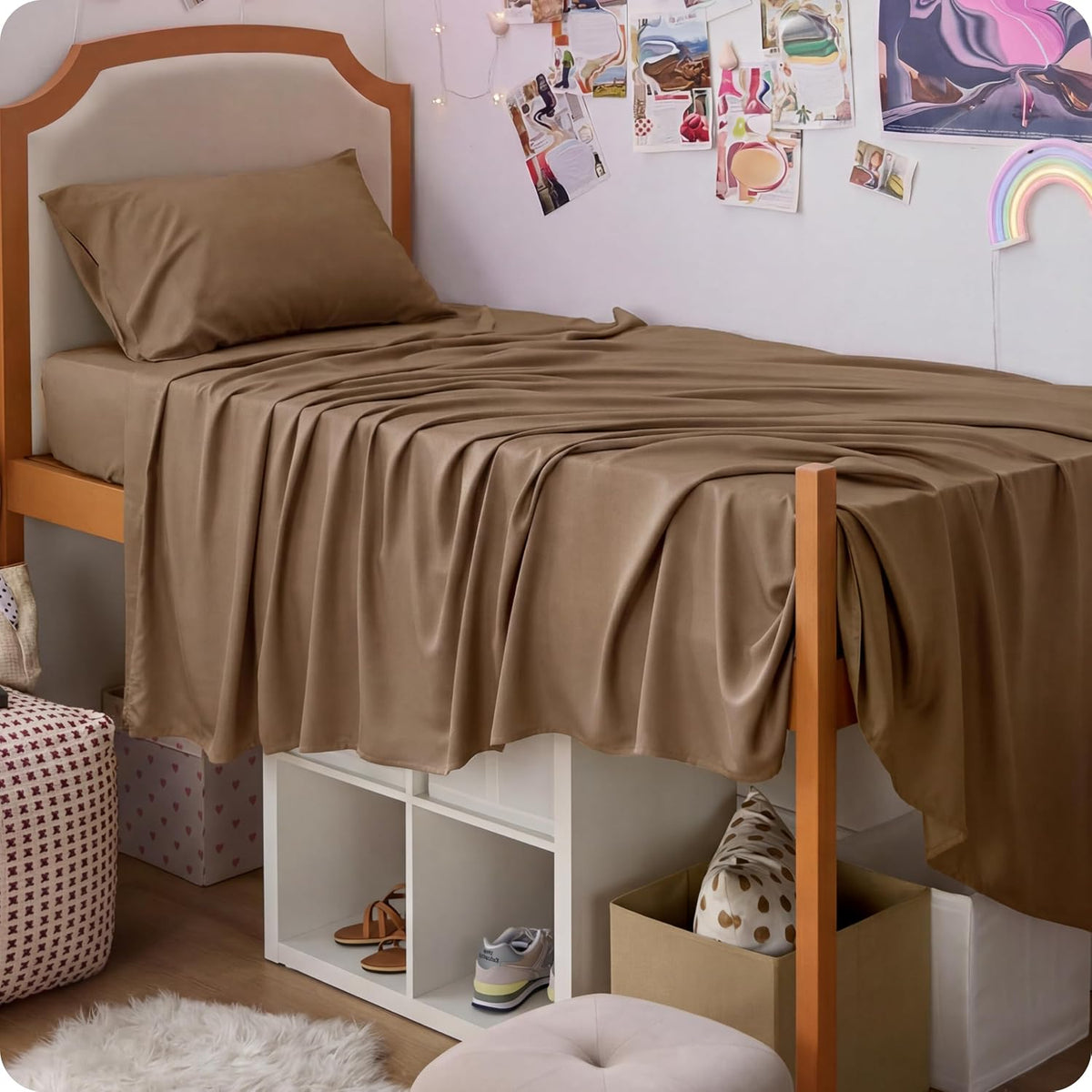 Bedsure PureWoven 100% Rayon Derived from Bamboo, King Size Sheets Set