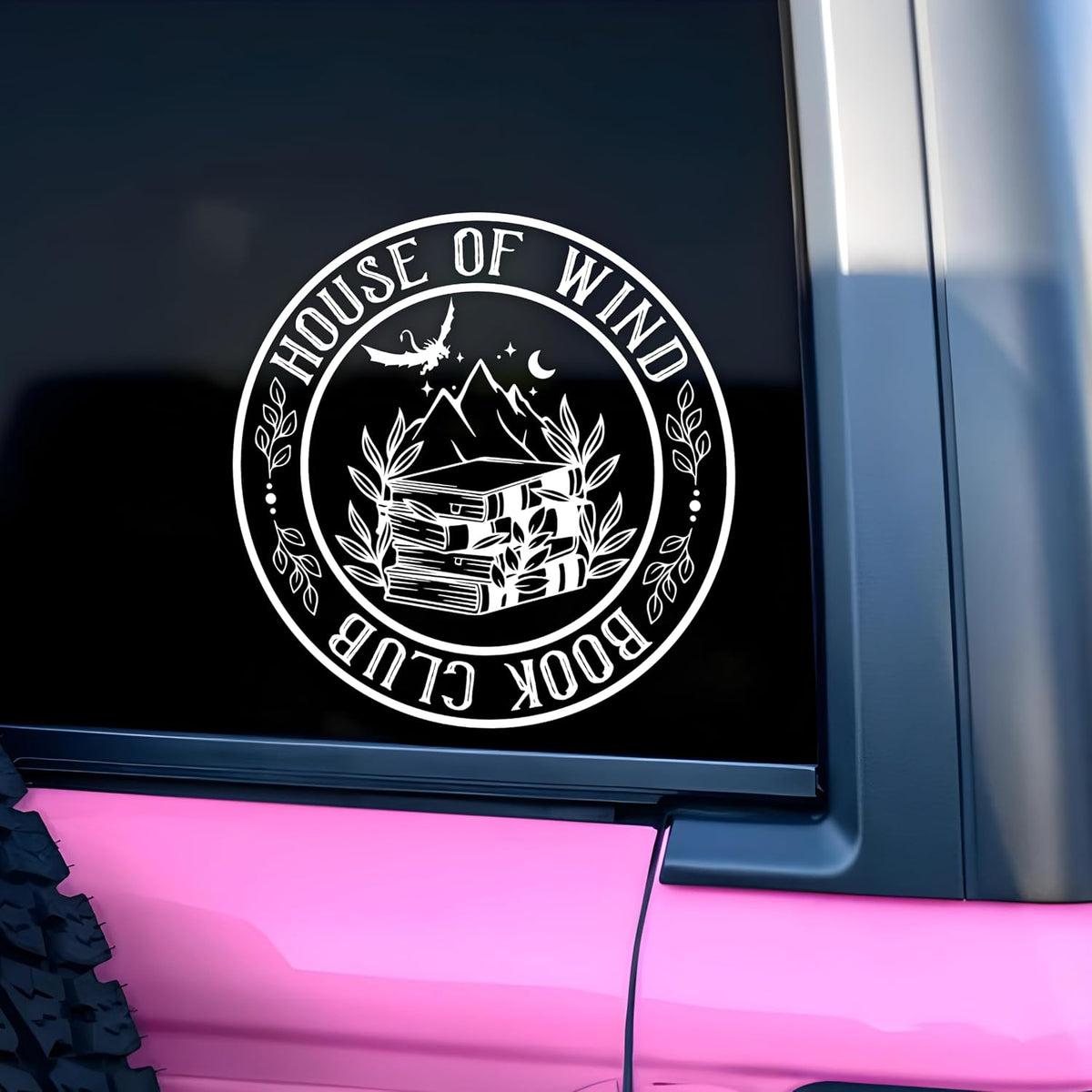 House of Wind Book Club Car Decal Book Lovers Gift Decal ACOTAR Mirror Decal Car Accessories Funny Vinyl Waterproof 8 Inches Sticker Gift for Mom Dad Friend Coworker