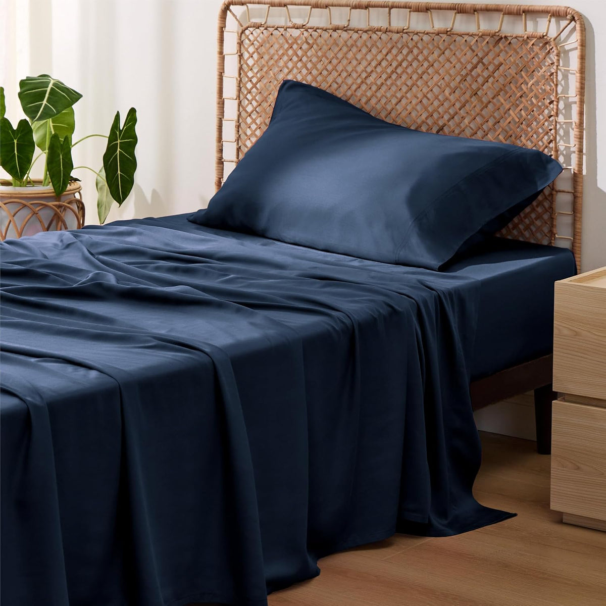 Bedsure PureWoven 100% Rayon Derived from Bamboo, King Size Sheets Set