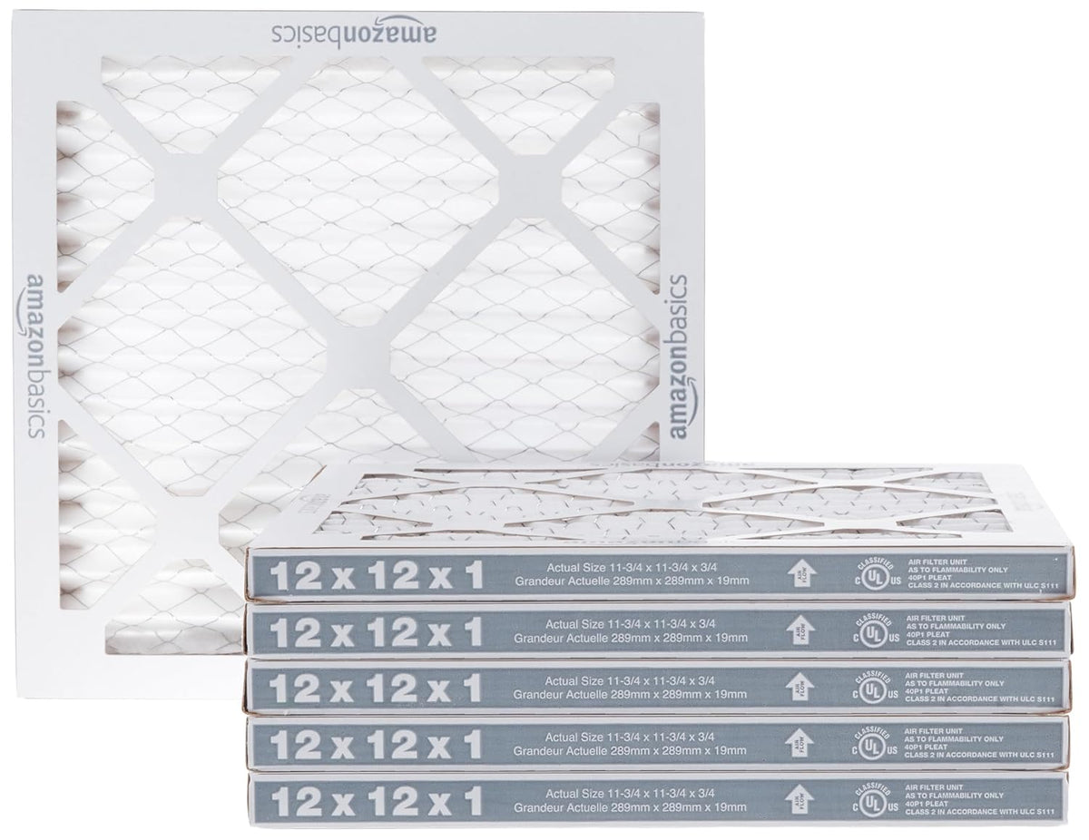 Amazon Basics 20x20x1 Air Filter 6-Pack, MERV 11 AC Furnace Filters, Dust, Pet, Allergen Control , Electrostatic (Actual Size: 19.75 x 19.75 x .75)