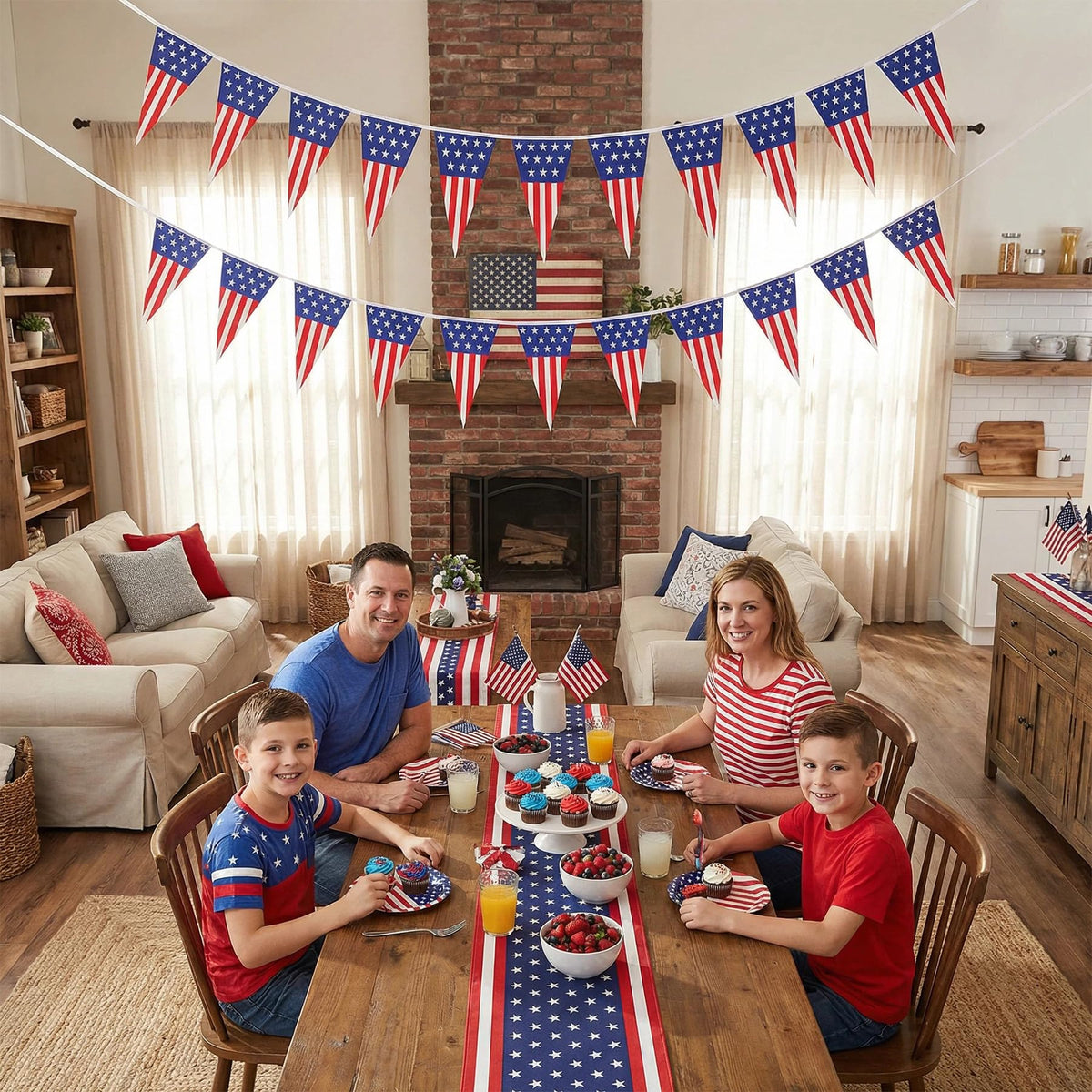 USA Flag Pennant Banner 4th of July American Flag Banner