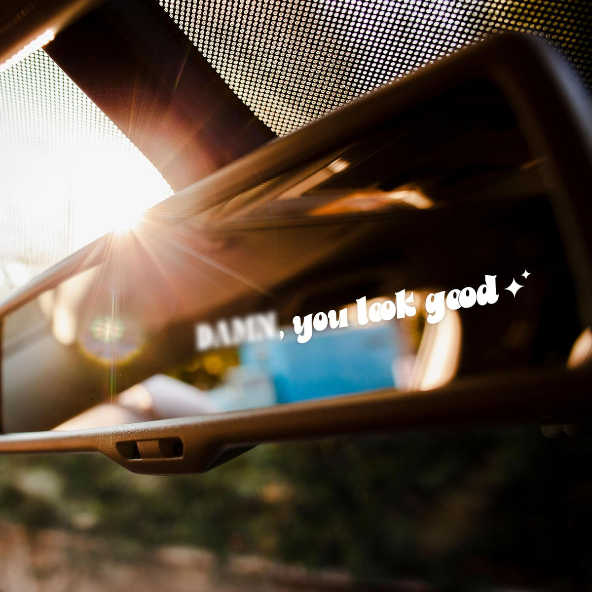 Set 3Pcs You Look Good Rearview Mirror Decal Funny Saying, Mental Health Car Decal, Inspiration Sticker, Water Bottle Vinyl Decal, Waterproof 4 Inches Stickers for Mom Dad Friend