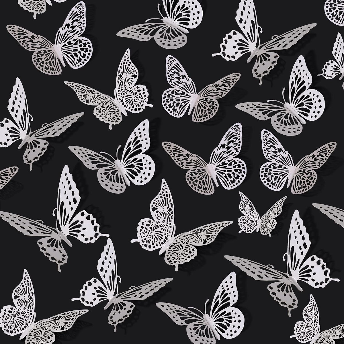 SAOROPEB 3D Butterfly Wall Decor 48 Pcs Gold Butterfly Birthday Decorations
