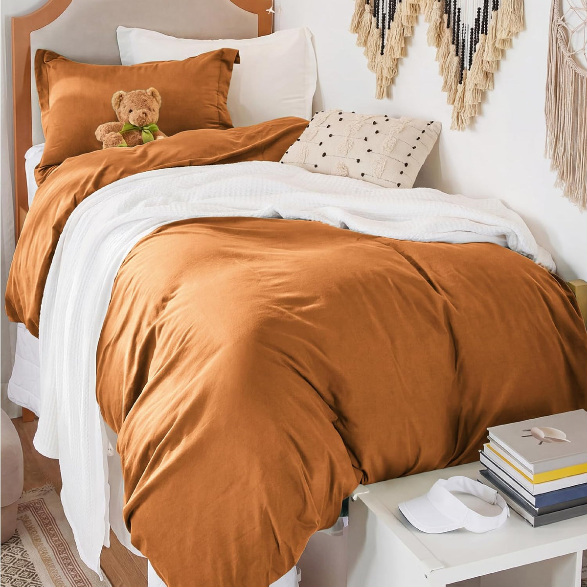 Bedsure Prewashed Duvet Cover Queen, Cotton-Like Soft Bedding Set, Navy