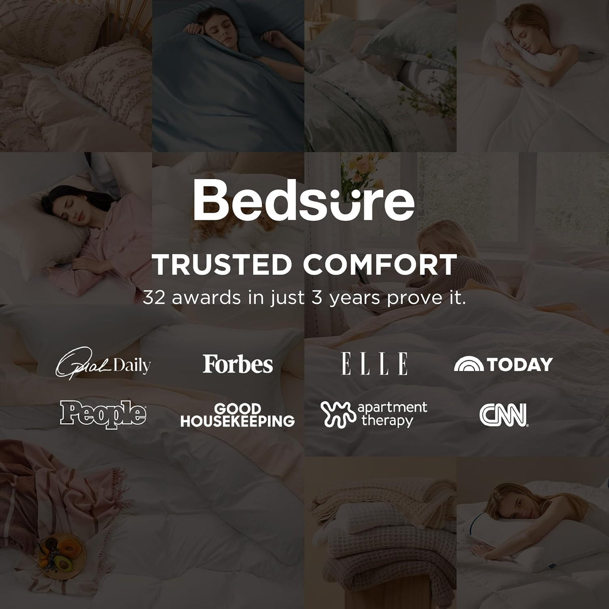 Bedsure Prewashed Duvet Cover Queen, Cotton-Like Soft Bedding Set, Navy