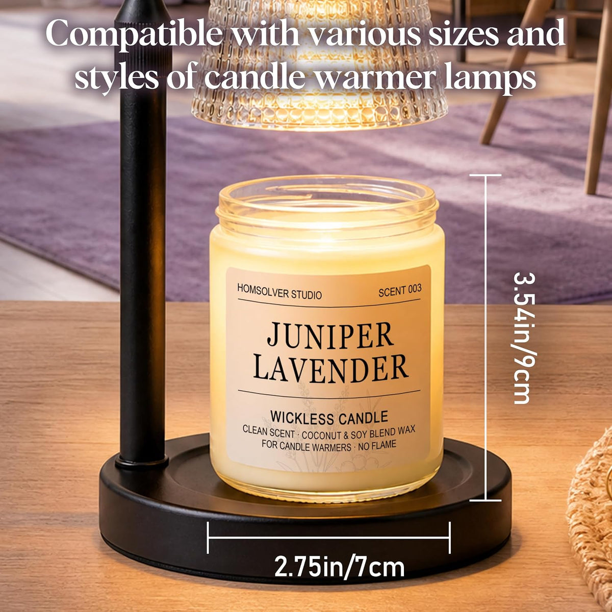 Homsolver Juniper Lavender Wickless Candles for Candle Warmer Lamp, Flameless Non-Toxic Soy Scented Candles for Home Decor, 50H Lasting Clean Burn, Ideal Aromatherapy Gifts for Women & Men