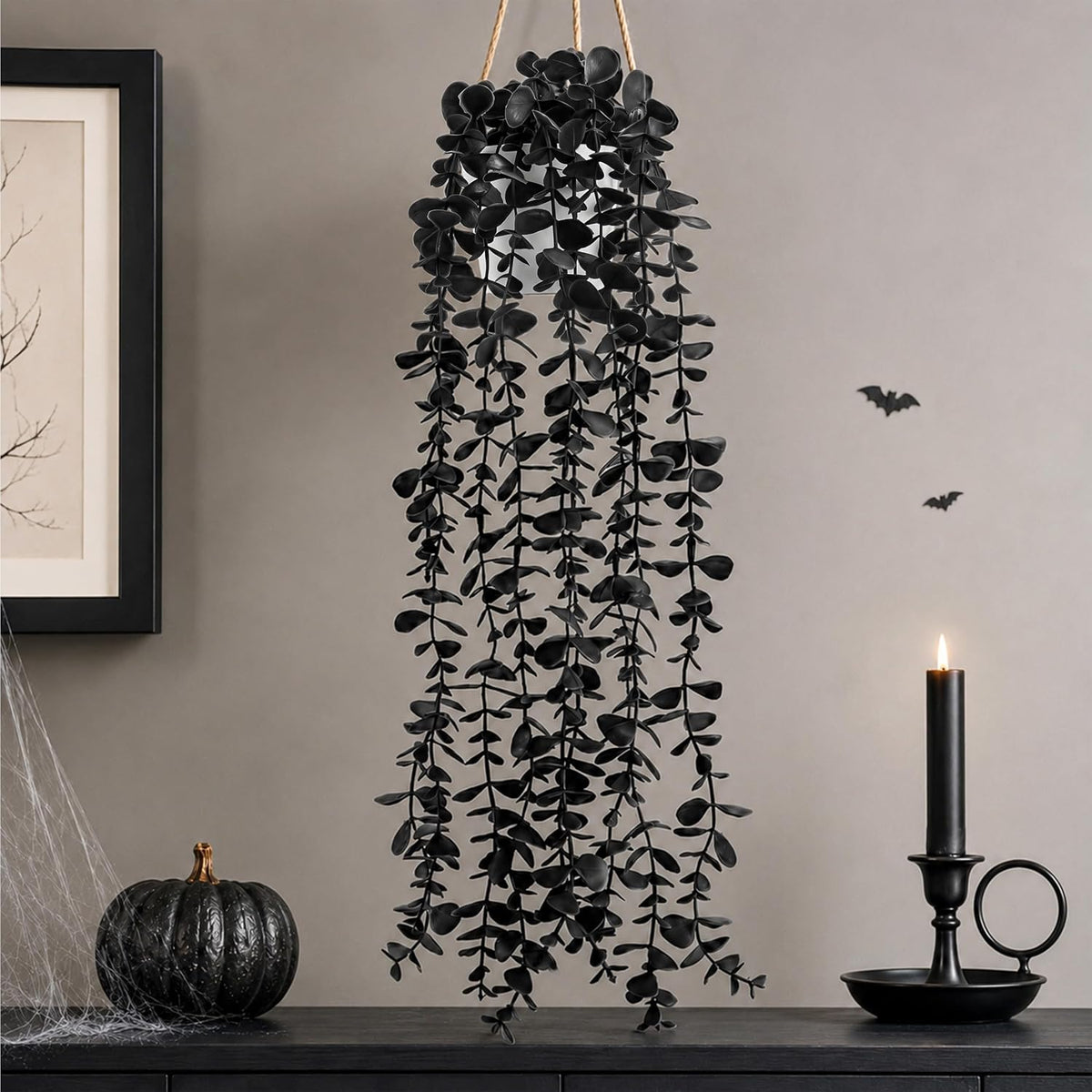 Der Rose 24" Fake Hanging Eucalyptus Plant for Bathroom Wall Art Decor