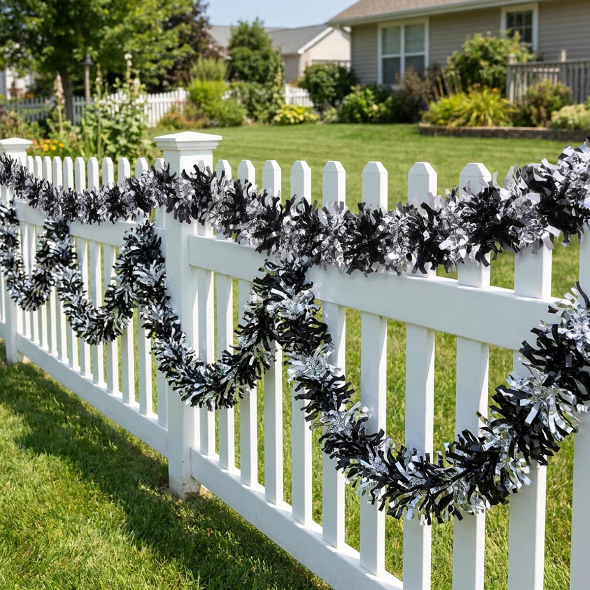 Watayo 52.5 Ft Glitter Tinsel Garland Decoration, Metallic Tinsel Twist Garland, Golf Cart Shiny Tinsels for Party Decor