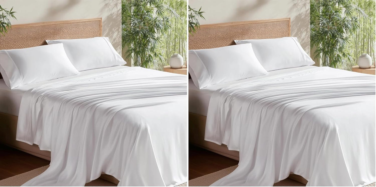 Bedsure PureWoven 100% Rayon Derived from Bamboo, King Size Sheets Set