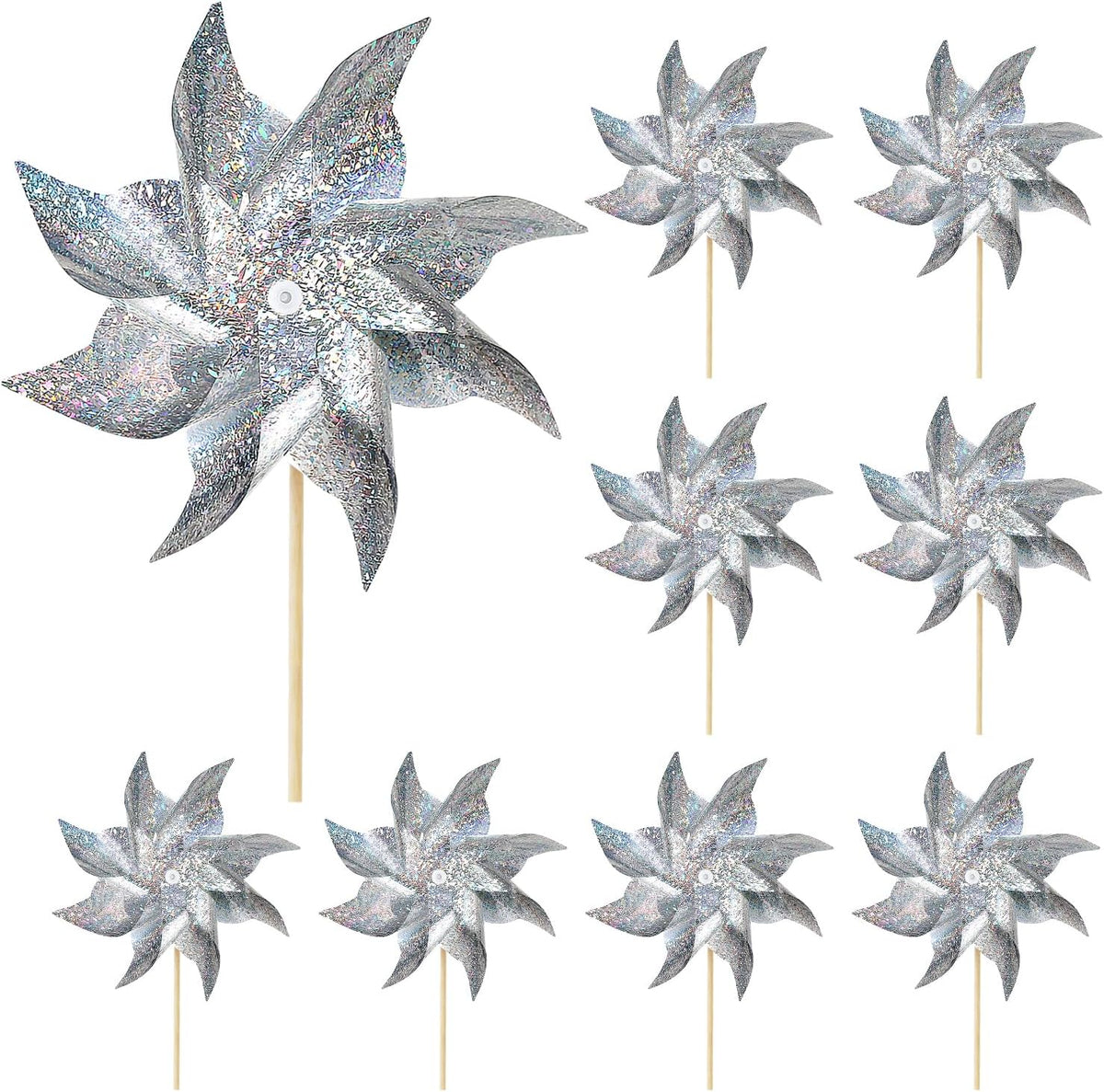 HOOSUN 12Pcs Patriotic Pinwheels for Yard and Garden American Flag Pinwheel