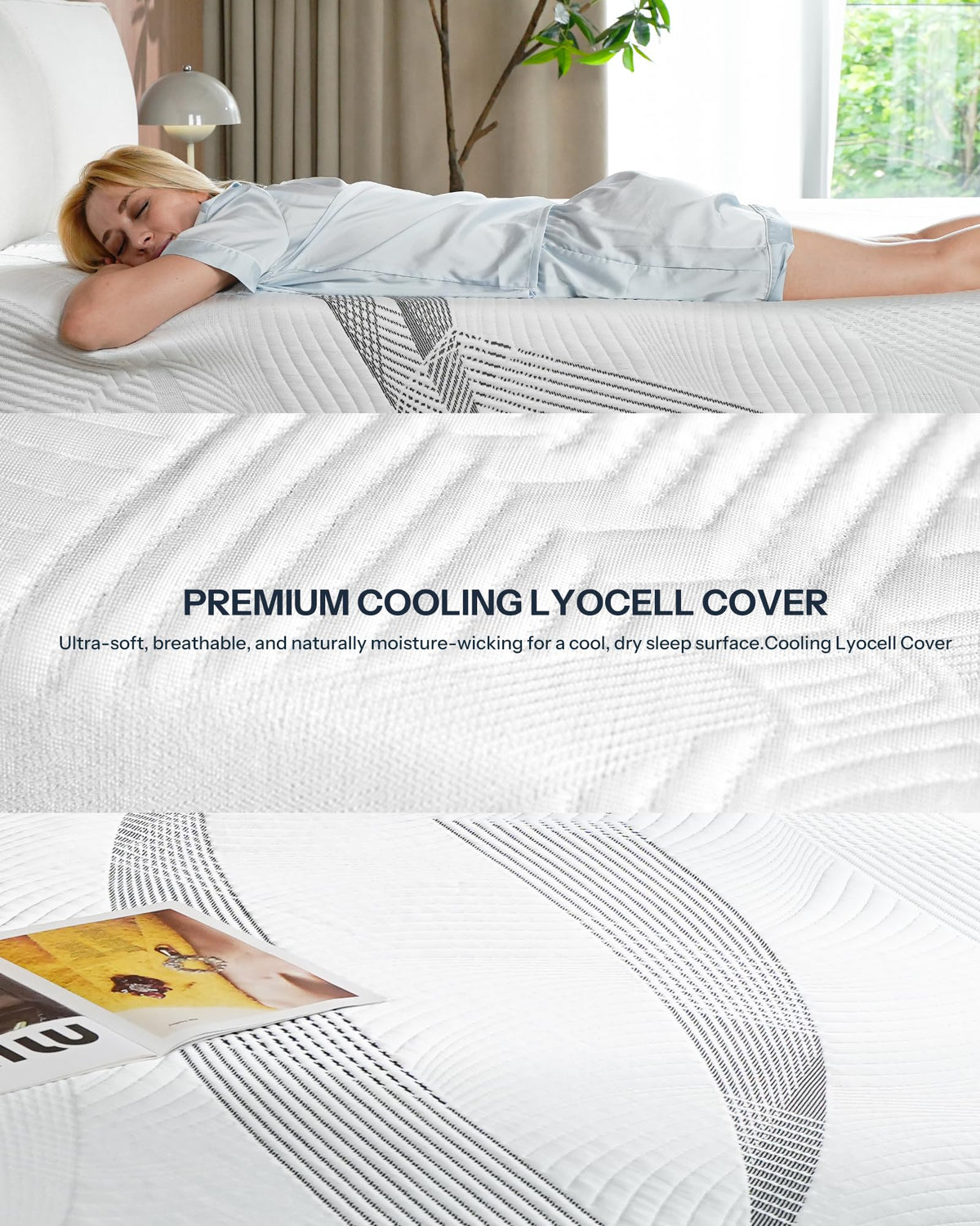 Life Balance Hybrid Mattress Made in USA, 3 Zoned Pocket Coils for Pressure Relief