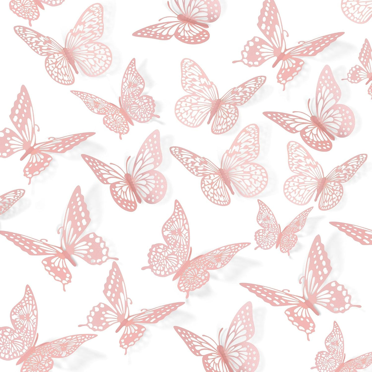 SAOROPEB 3D Butterfly Wall Decor 48 Pcs Gold Butterfly Birthday Decorations