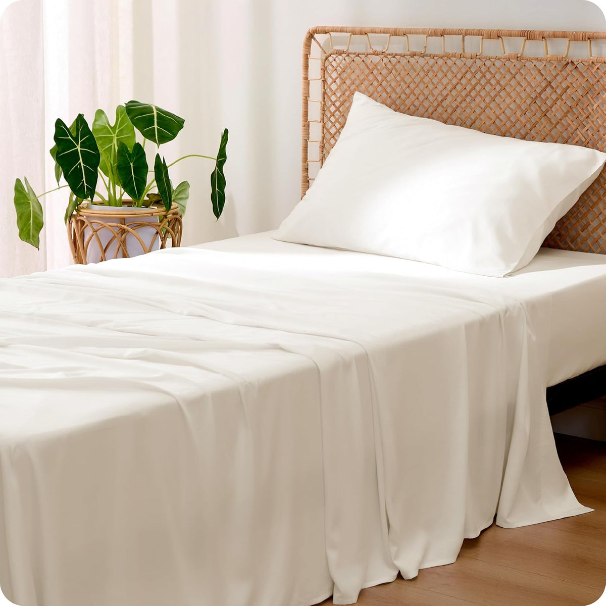 Bedsure PureWoven 100% Rayon Derived from Bamboo, King Size Sheets Set