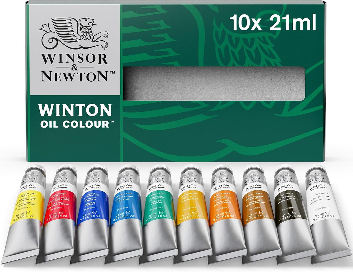 Winsor & Newton Winton Oil Color Paint Set, 20 x 12ml (0.4-oz) Tubes