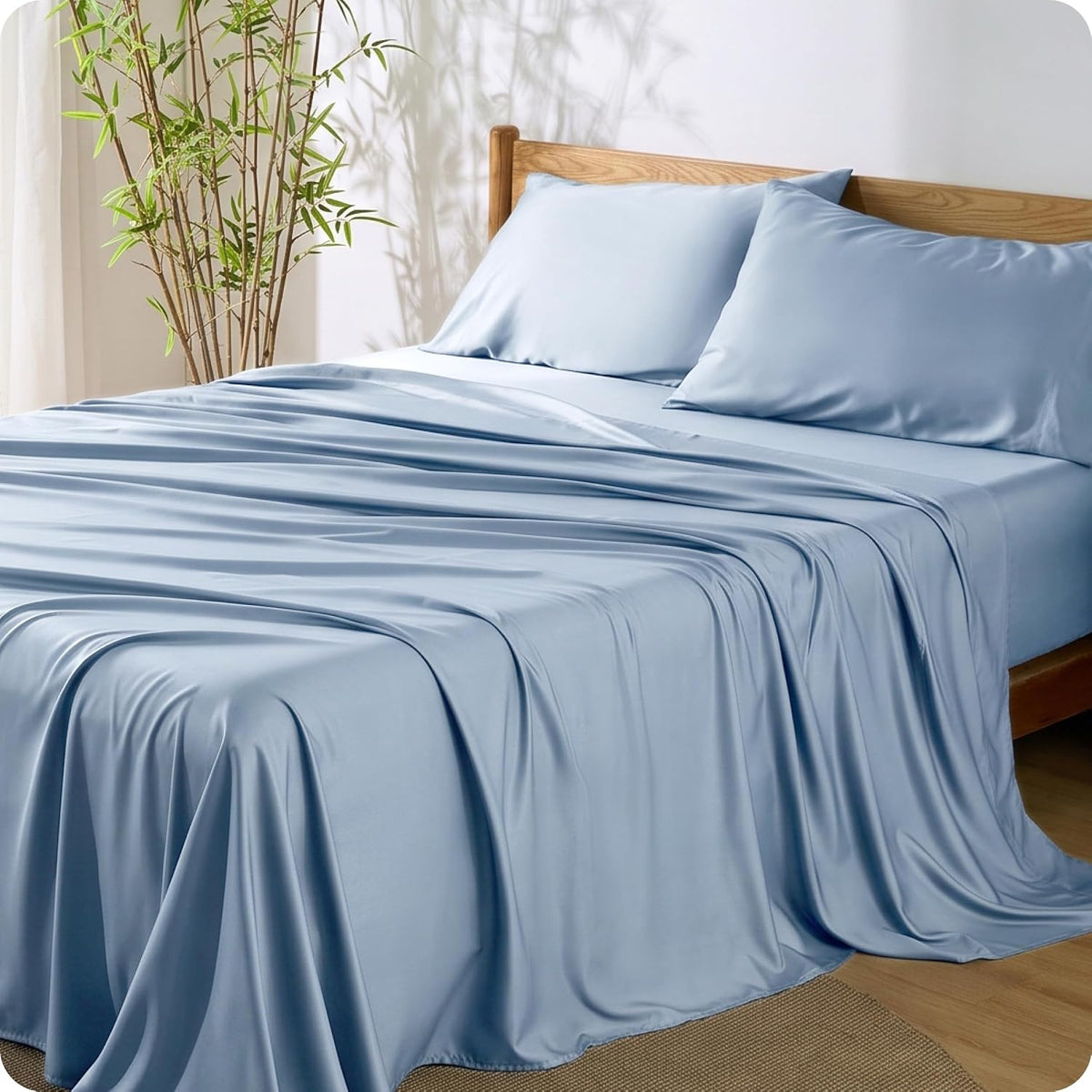 Bedsure PureWoven 100% Rayon Derived from Bamboo, King Size Sheets Set