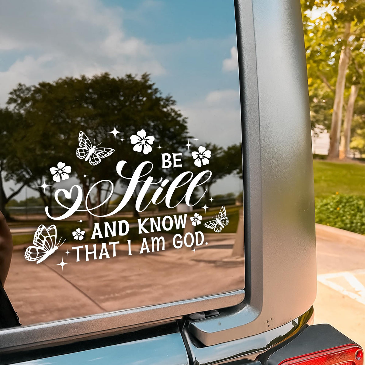 They Whispered to Her I Am the Storm Car Decal Pink Butterfly Stickers Christian Inspiration Decals Vinyl Waterproof 8 inch Bumper Sticker for Trucks Window Car Accessories Gifts for Mom
