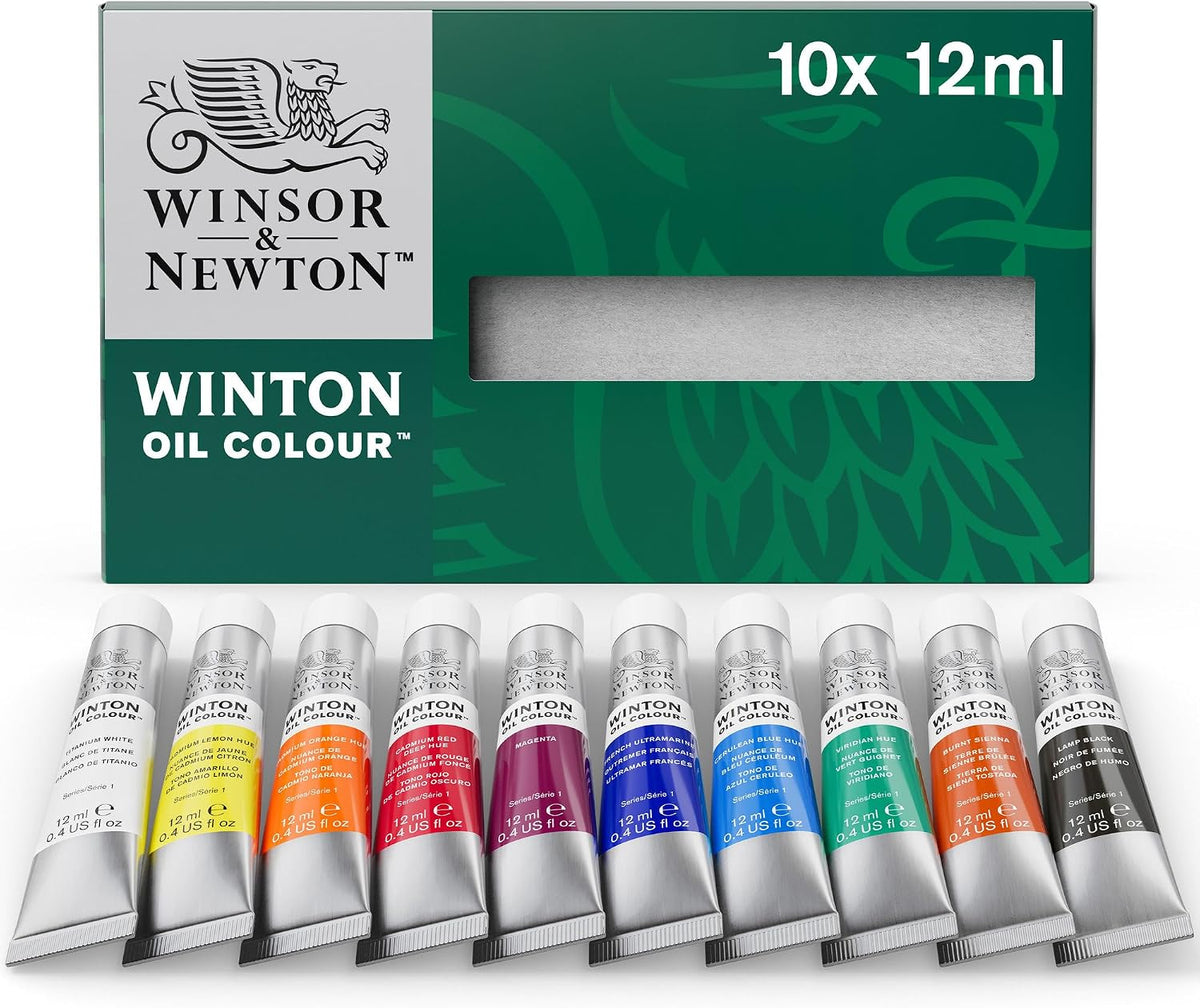 Winsor & Newton Winton Oil Color Paint Set, 20 x 12ml (0.4-oz) Tubes