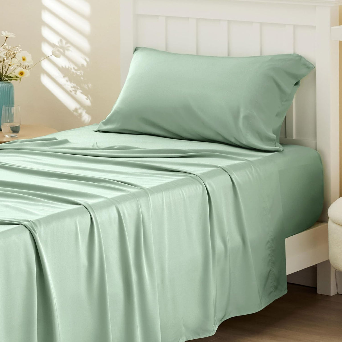Bedsure PureWoven 100% Rayon Derived from Bamboo, King Size Sheets Set