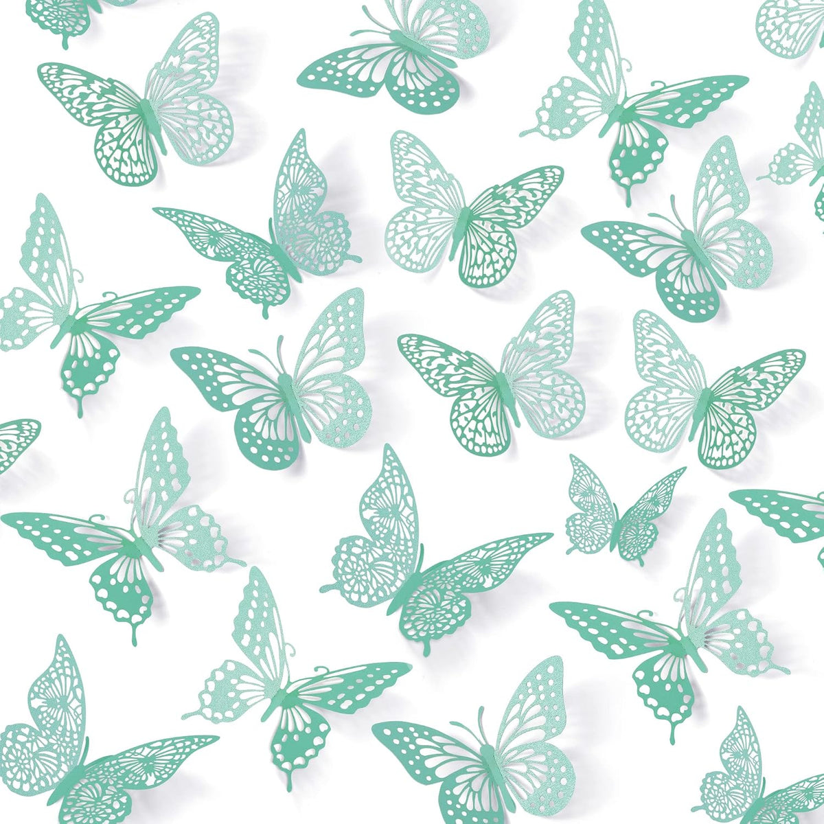 SAOROPEB 3D Butterfly Wall Decor 48 Pcs Gold Butterfly Birthday Decorations