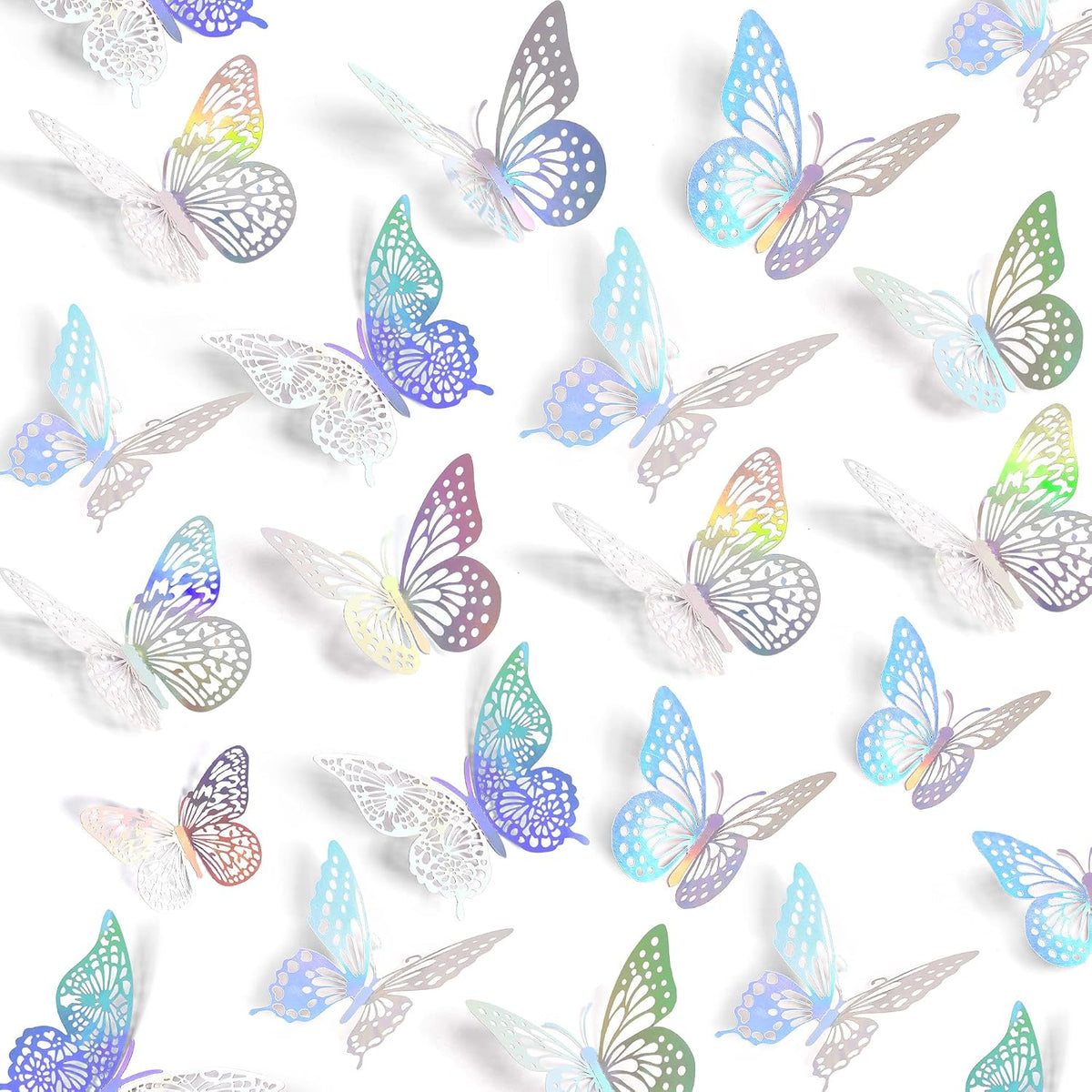 SAOROPEB 3D Butterfly Wall Decor 48 Pcs Gold Butterfly Birthday Decorations