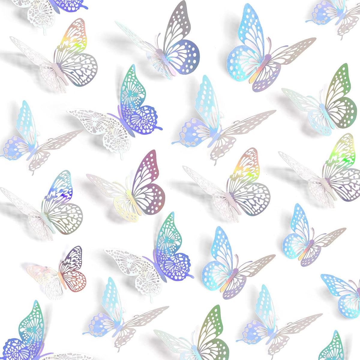 SAOROPEB 3D Butterfly Wall Decor 48 Pcs Gold Butterfly Birthday Decorations