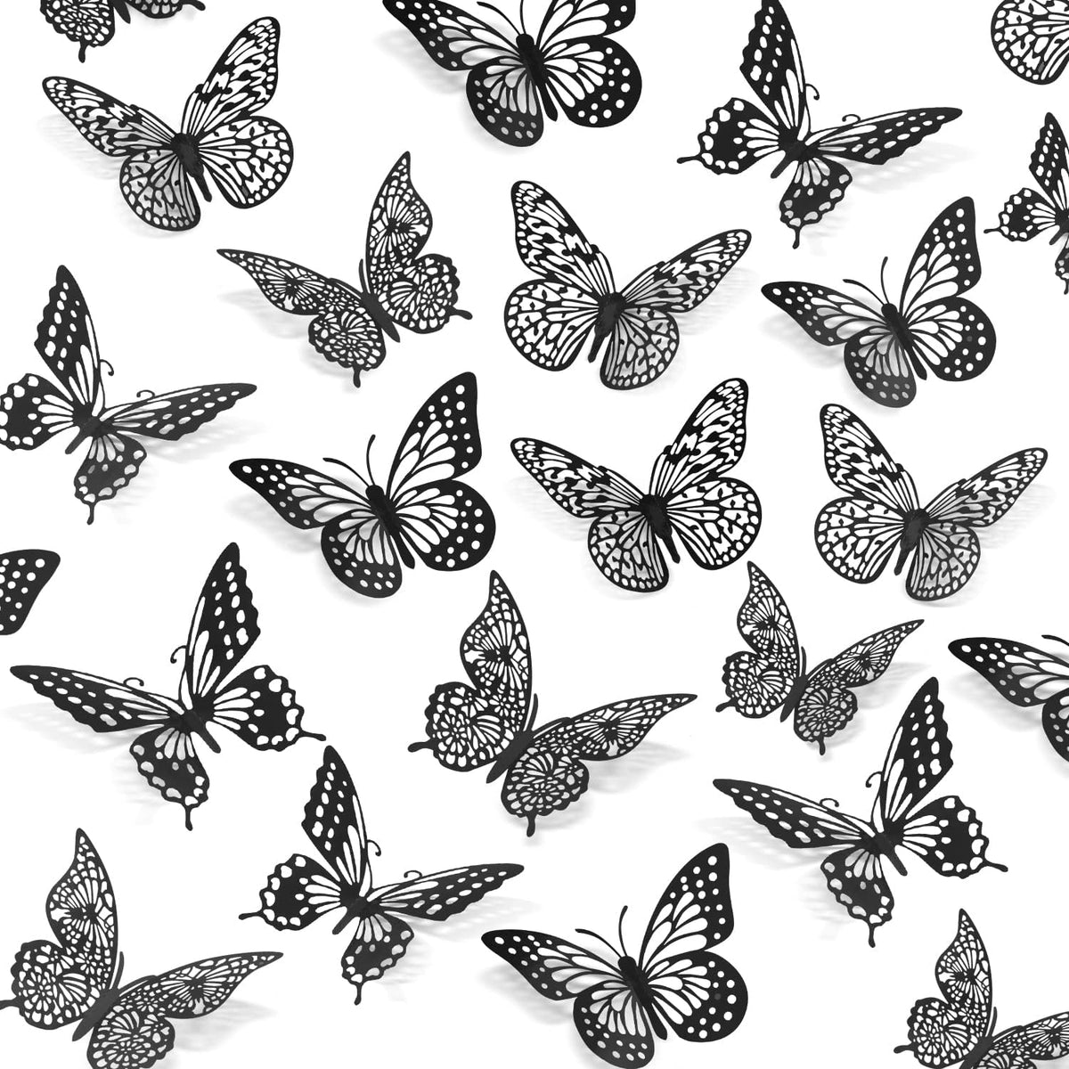 SAOROPEB 3D Butterfly Wall Decor 48 Pcs Gold Butterfly Birthday Decorations