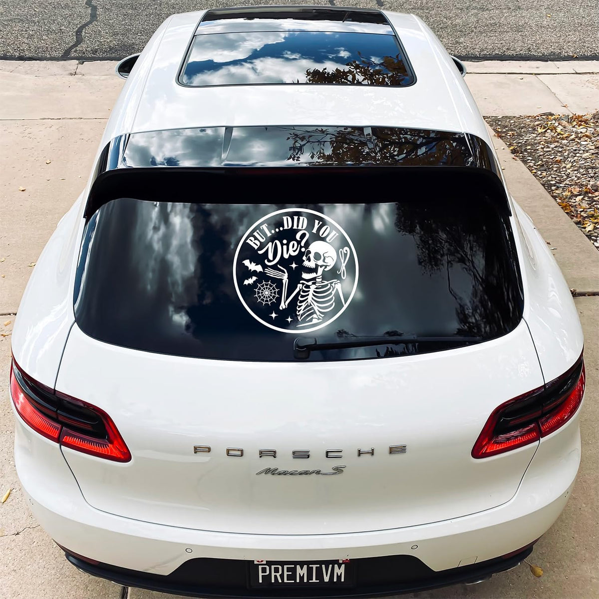 But Did You Die Decal - Funny Skeleton Halloween Vinyl Sticker for Car Truck Window Laptop - Waterproof Durable Spooky Decoration - Gift for Friends
