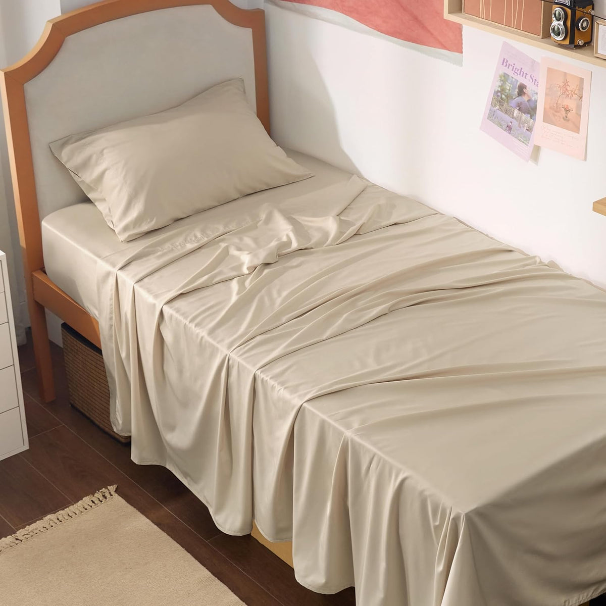 Bedsure PureWoven 100% Rayon Derived from Bamboo, King Size Sheets Set