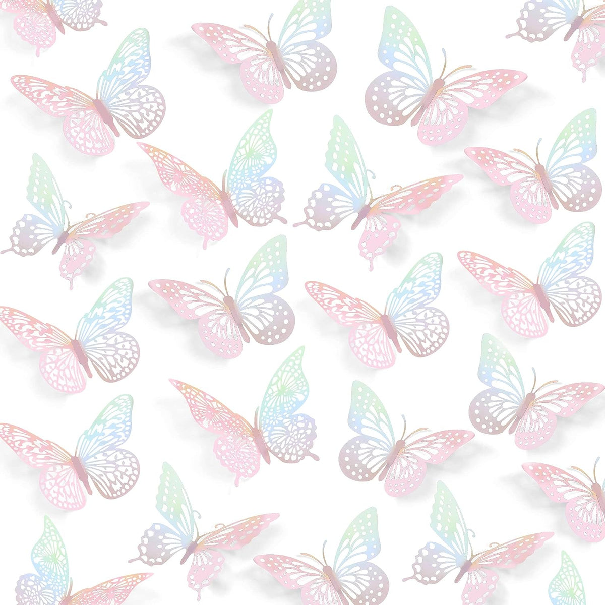 SAOROPEB 3D Butterfly Wall Decor 48 Pcs Gold Butterfly Birthday Decorations