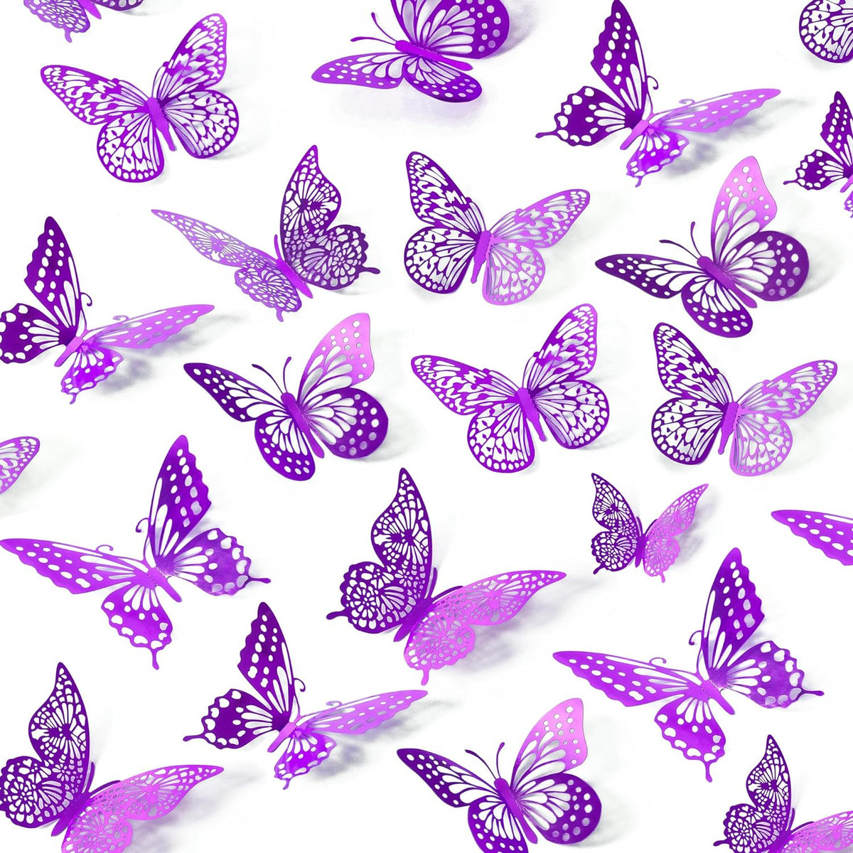 SAOROPEB 3D Butterfly Wall Decor 48 Pcs Gold Butterfly Birthday Decorations