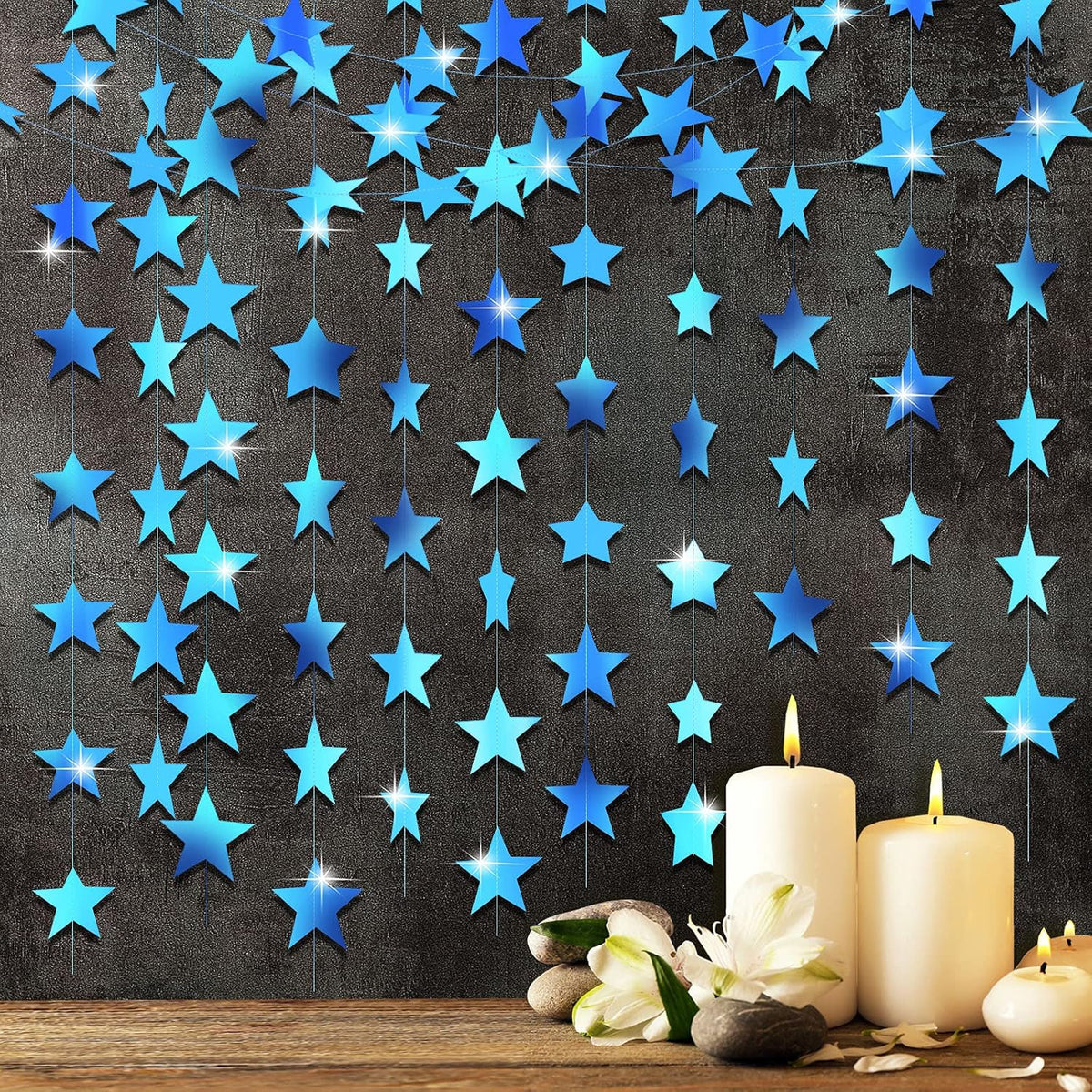 Patelai 130 ft Star Garland Banner Decor, Gold