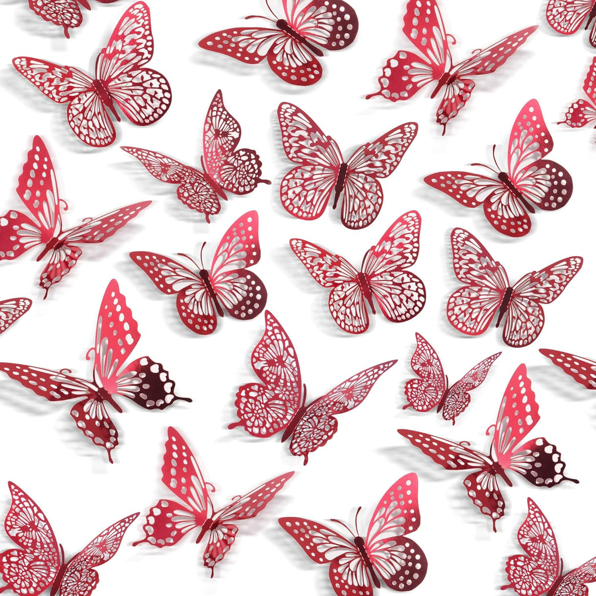SAOROPEB 3D Butterfly Wall Decor 48 Pcs Gold Butterfly Birthday Decorations