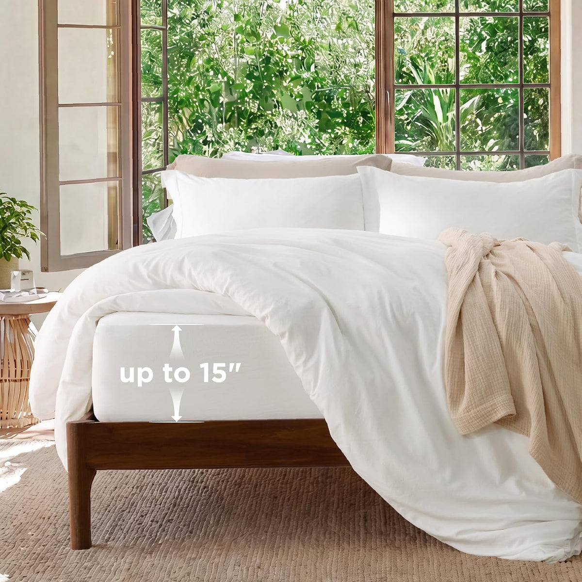 Bedsure Prewashed Duvet Cover Queen, Cotton-Like Soft Bedding Set, Navy