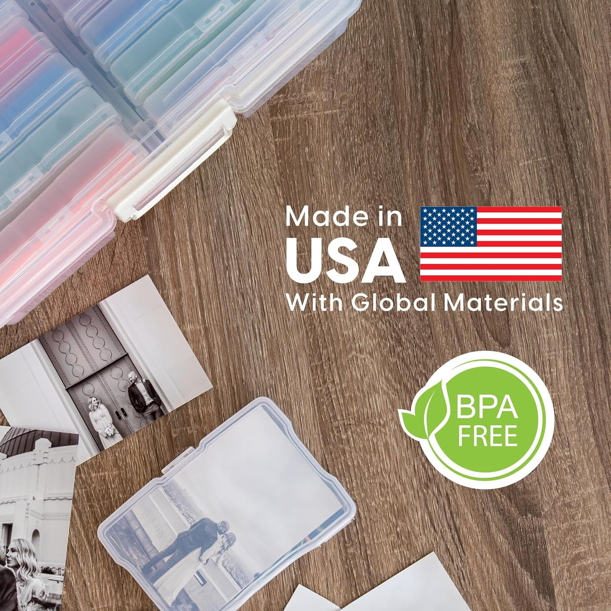 IRIS USA Photo Storage Box |Made in USA| 16 Cases - (2-Pack) - Clear