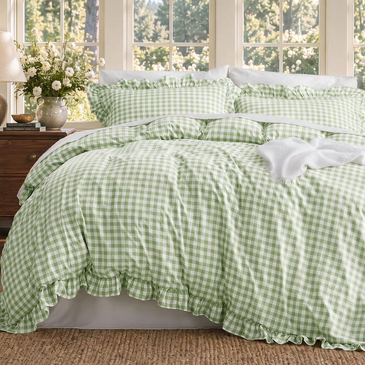 Bedsure Prewashed Duvet Cover Queen, Cotton-Like Soft Bedding Set, Navy
