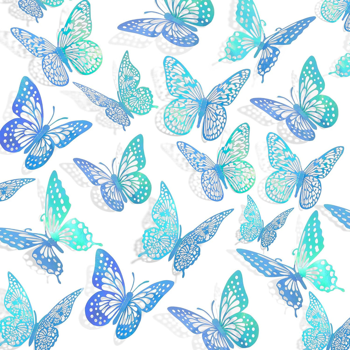 SAOROPEB 3D Butterfly Wall Decor 48 Pcs Gold Butterfly Birthday Decorations
