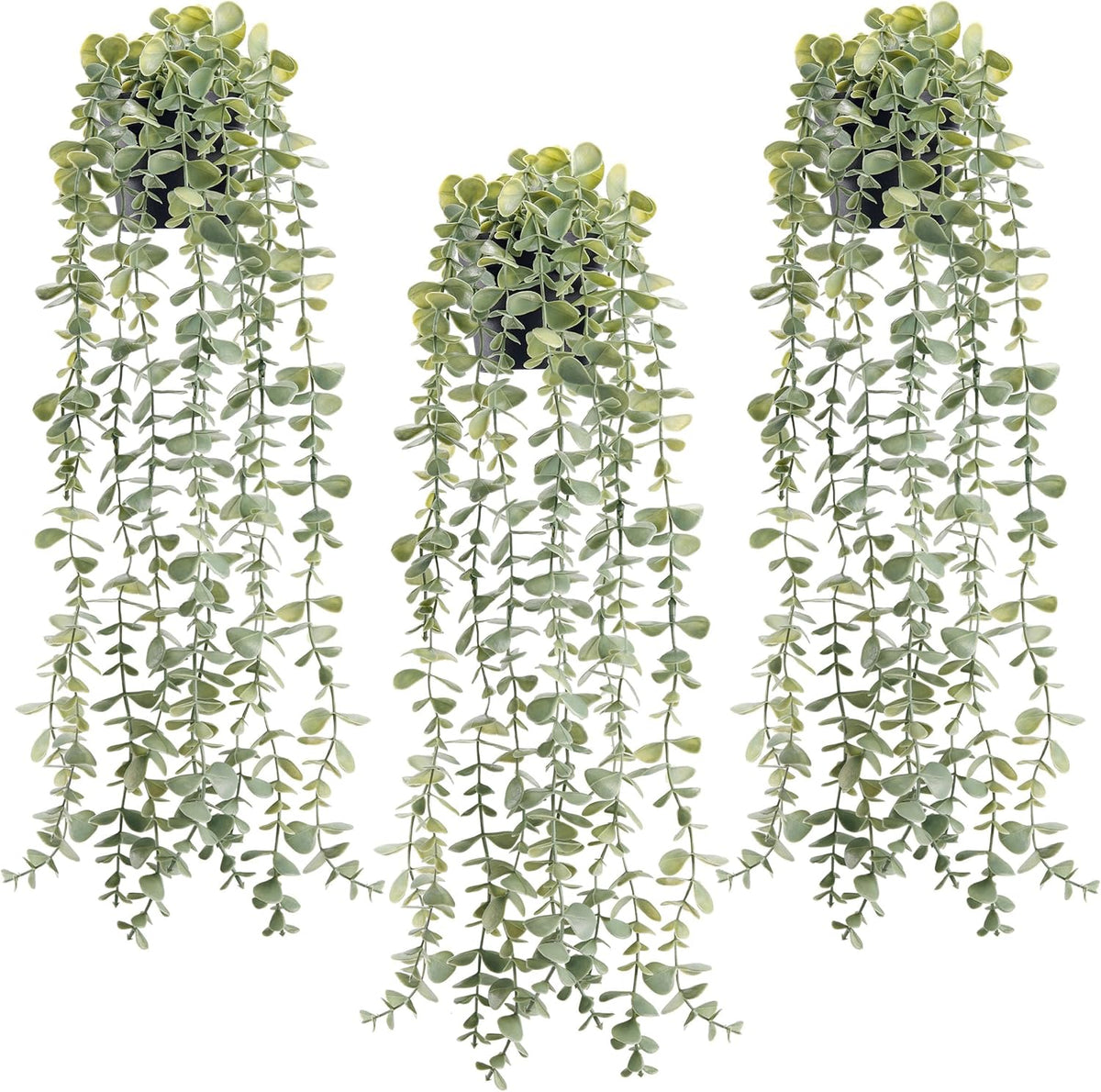 Der Rose 24" Fake Hanging Eucalyptus Plant for Bathroom Wall Art Decor