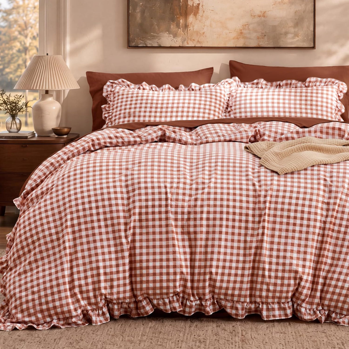 Bedsure Prewashed Duvet Cover Queen, Cotton-Like Soft Bedding Set, Navy