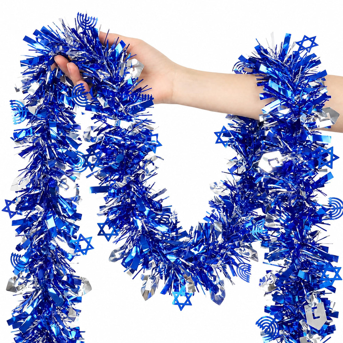 Watayo 52.5 Ft Glitter Tinsel Garland Decoration, Metallic Tinsel Twist Garland, Golf Cart Shiny Tinsels for Party Decor